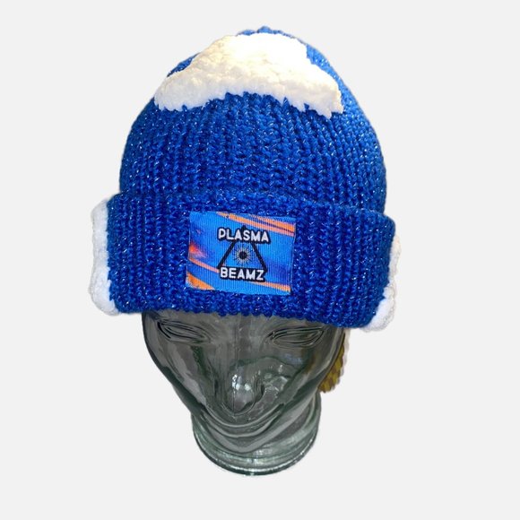 Plasma Beamz Hand-Knitted Metallic Blue Head in the Clouds Beanie main image 5